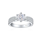 925 Silver 1.2ct Round Ice Halo Ring