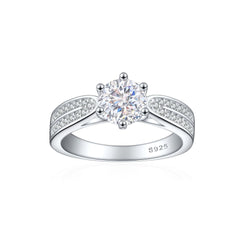 925 Silver 1.2ct Round Ice Halo Ring