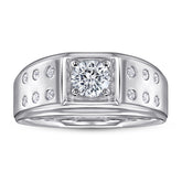 S925 Men's CZ Wedding Ring - Elegant Design