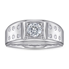 S925 Men's CZ Wedding Ring - Elegant Design
