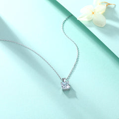 S925 Silver Square Zircon Crystal Necklace