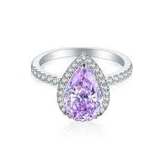 S925 4ct Flame-Cut Gemstone Ring - Icy CZ