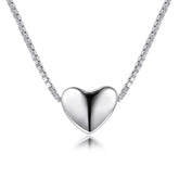 S925 Silver Heart Box Chain Necklace