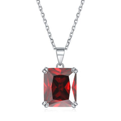 S925 Silver Rectangular Zircon Necklace