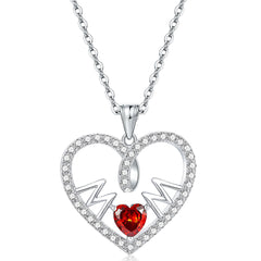 S925 Silver 5A Zircon Heart Necklace