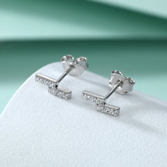 S925 Silver Z Letter Zircon Stud Earrings