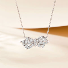 S925 Silver Bow Pendant Necklace