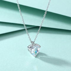 S925 Silver Heart Zircon Pendant Necklace
