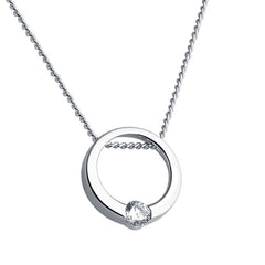 S925 Silver Diamond Circle Necklace
