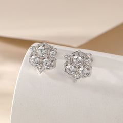 S925 Silver Honeycomb Dangle Earrings