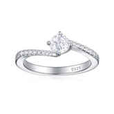 925 Silver Classic Four-Prong Cubic Zirconia Ring