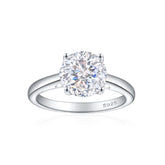 925 Silver 2ct Round Flame Ice Ring