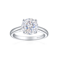 925 Silver 2ct Round Flame Ice Ring