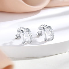 S925 Silver Half Hoop Earrings