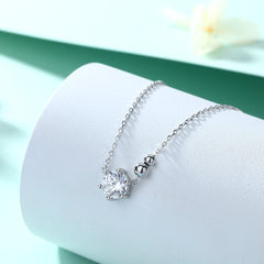 S925 Silver 1ct Zircon Solitaire Necklace