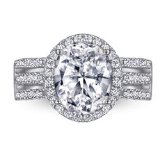 925 Silver Triple Ring Oval Pendant Necklace Earrings