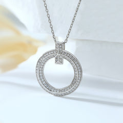 S925 Silver Micro Pave Circle Necklace