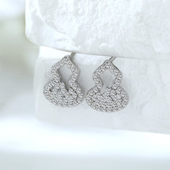925 Silver Geometric Gourd Studs