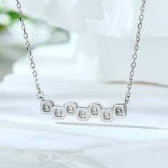 S925 Silver Square Link Necklace