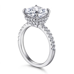 S925 3.5ct CZ Cushion Ring - Micro-Pavé