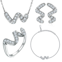 925 Silver Cartier Style Ring Earrings Necklace Bracelet