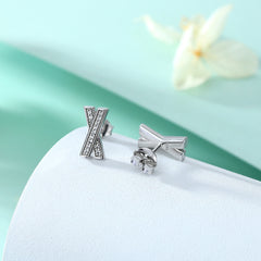 S925 X Alphabet Earrings - Luxe CZ Jewelry