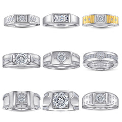 S925 Men's Hip Hop Ring - Minimalist CZ Band