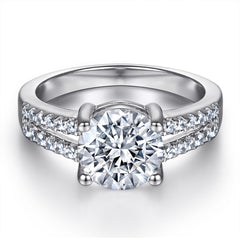 925 Silver 2ct Four-Prong Wedding Band