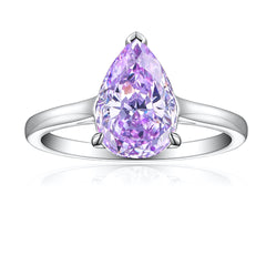 925 Silver 4ct Teardrop Ice Halo Ring