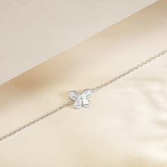 S925 Bow Butterfly Bracelet - Trendy Silver Jewelry