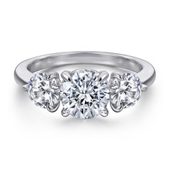 925 Silver Heart Halo Ring