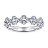 925 Silver Clover Pavé Ring