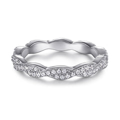 925 Silver Twisted Infinity Full Band Ring