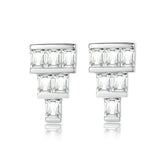 S925 Silver T-Crystal Stud Earrings