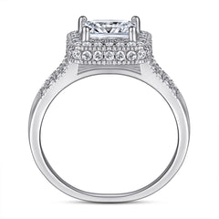 S925 Double Layer Square CZ Ring - Trendy Pinky Ring