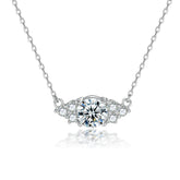 S925 Silver Diamond-Cut Zircon Pendant Necklace