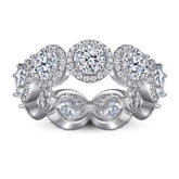 Tiffany Style CZ Ring - 925 Silver Full Eternity