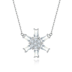 S925 Silver Star Crystal Pendant Necklace