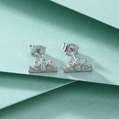 S925 Silver Crown Princess Studs