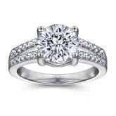 925 Silver 2ct Four-Prong Wedding Band