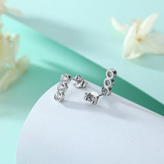 925 Silver Three Stone Bar Earrings