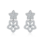 S925 Silver Zircon Tassel Earrings
