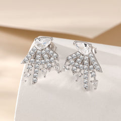 S925 CZ Dangle Earrings - Luxe Silver Studs