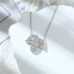 S925 Silver Clover Leaf Pendant Necklace