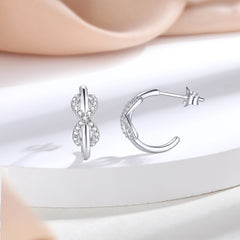 S925 Silver CC Hoop Earrings