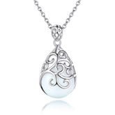 S925 Silver Crystal Filigree Necklace