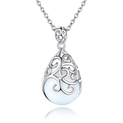 S925 Silver Crystal Filigree Necklace