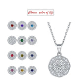 S925 Silver Peridot Zircon Solitaire Pendant Necklace