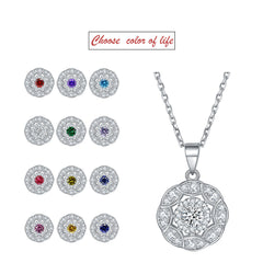 S925 Silver Peridot Zircon Solitaire Pendant Necklace