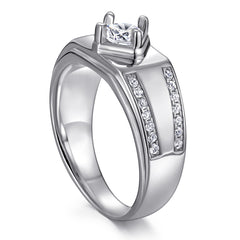 S925 Men's CZ Wedding Band - Bold & Minimalist